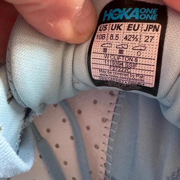 Hoka One One Sky Blue and Tangerine Athletic Shoes - Picture 6 of 9